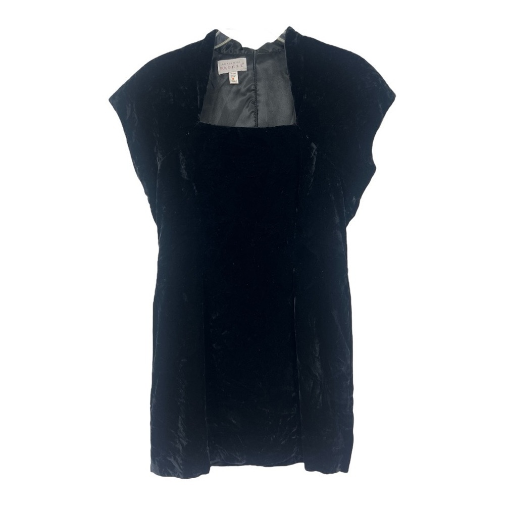 Adriana Pap-ell Vintage Burn-Out Velvet  Whimsygoth Y2K Black Mini dress 8
